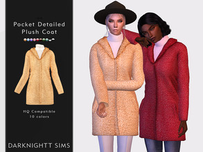 Sims 4 — Pocket Detailed Plush Coat [Top] by DarkNighTt — Pocket Detailed Plush Coat Have 10 colors. Printed texture. New
