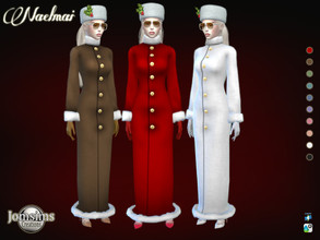 Sims 4 — Naelmai  coat by jomsims — Naelmai coat for her in 10 shades. long christmas coat. To be in the spirit of