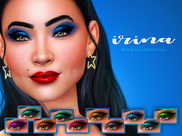 Sims 4 — Irina Eyeshadow by KatVerseCC — Bold eyeshadow look for your sims. I hope you enjoy! 10 swatches Teen to elder