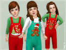 Sims 4 — Christmas Overall for Toddler 02 [NEEDS TODDLER STUFF] by lillka — Christmas Overall for Toddler 3 styles YOU