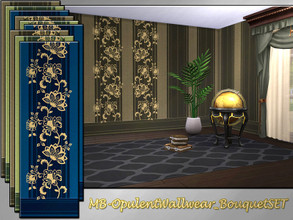 Sims 4 — MB-OpulentWallwear_BouquetSET by matomibotaki — MB-OpulentWallwear_BouquetSET, elegant wallpaper set with