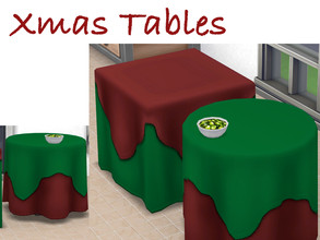 Sims 4 — Christmas tables - requires Dine Out by secretlondon — One round and one square. (bowl of sprouts not included)