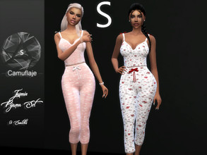 Sims 4 — Camuflaje - Jasmin (Pijamas Set) by Camuflaje — * New mesh * Compatible with the base game * HQ * All LODs (I