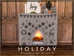 Sims 4 — Fireplace by Winner9 — Fireplace from my set Holiday, you can find it easy in your game by typing Winner9 or