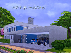 Sims 4 — MB-Big_and_Easy by matomibotaki — S-shaped , modern family home for yor Sims 4. Stylish and chic with lot of
