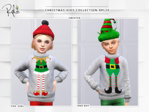 Sims 4 — Christmas Kids Collection RPL20 - Holiday Celebration by RobertaPLobo — :: Sweater :: 2 swatches :: Age: Child