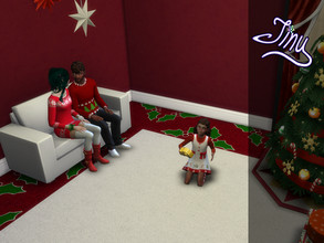 Sims 4 — Red Xmas Soft Carpets by Jinu  — Some festive carpets for festive sims.. Why stop your decorating at walls
