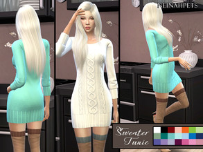 Sims 4 — Sweater Tunic - Solid  by neinahpets — A winter tunic sweater in an array of colors from pastel to festive