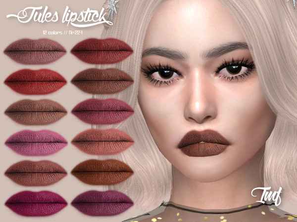 Sims 4 — IMF Jules Lipstick N.227 by IzzieMcFire — Jules Lipstick N.227 contains 12 colors in hq texture. Standalone item