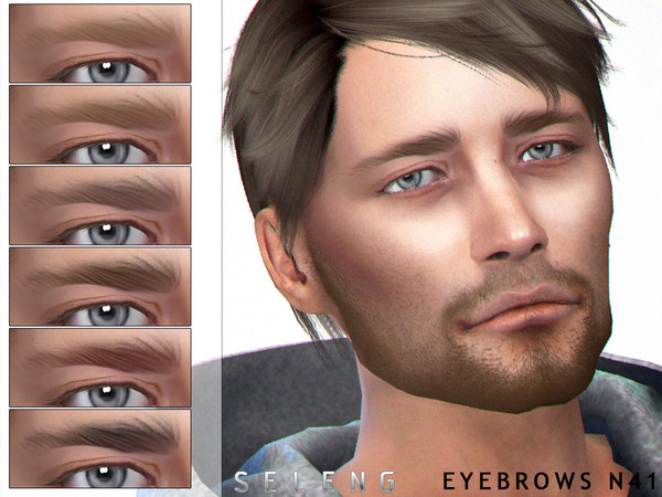 Sims 4 — Eyebrows N41 by Seleng — Female and male 10 colours Custom Thumbnail The picture was taken with HQ mod Happy