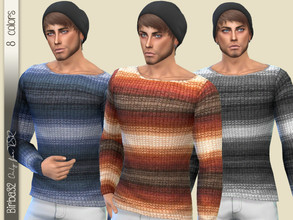 Sims 4 — Knitted sweater by Birba32 — A knitted sweater for man in 8 colors with a neck a bit worn. Mesh edited by me,