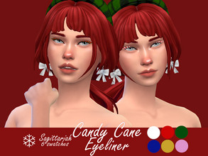 Sims 4 — Candy Cane Eyeliner by Sagittariah — base game compatible 6 swatches properly tagged enabled for all occults