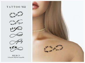 Sims 4 — Merci Tattoo N12 by -Merci- — Tattoo is for both sexes from teen to elder. Have Fun!