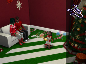 Sims 4 — Green Xmas Soft Carpets by Jinu  — Some festive carpets for festive sims.. Why stop your decorating at walls