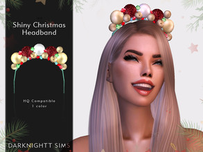 Sims 4 — Shiny Christmas Headband by DarkNighTt — Shiny Christmas Headband Have 1 color. HQ mod compatible. Hope you