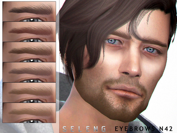 Sims 4 — Eyebrows N42 by Seleng — Female and male 10 colours Custom Thumbnail The picture was taken with HQ mod Happy