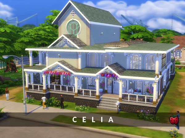 Sims 4 — Celia - no cc by melapples — a classic house for your sims. enjoy! this lot has 3 floors: 1st floor - living