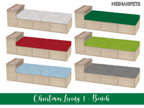 Sims 4 — Christmas Living I - Bench {Mesh Required} by neinahpets — A cushioned bench in 6 colors. Located at : Comfort /