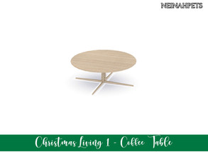 Sims 4 — Christmas Living I - Coffee Table {Mesh Required} by neinahpets — A re-textured wooden round coffee table.