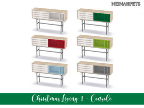 Sims 4 — Christmas Living I - Console {Mesh Required} by neinahpets — A TV console retexture. 6 Color inlays.