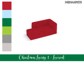 Sims 4 — Christmas Living I - Loveseat {Mesh Required} by neinahpets — A loveseat in 6 colors.