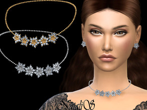 Sims 4 — NataliS_Winter flower necklace by Natalis — Winter flower necklace. FT-FA-FE 2 colors.