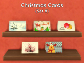 Sims 4 — Christmas Cards (Set 8) [MESH NEEDED] by LuckiSelki — 5 more Christmas themed cards for your sims to choose from
