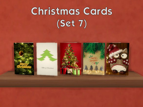 Sims 4 — Christmas Cards (Set 7) [MESH NEEDED] by LuckiSelki — 5 more Christmas themed cards for your sims to choose from