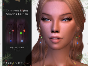 Sims 4 — Christmas Lights Glowing Earrings by DarkNighTt — Christmas Lights Glowing Earrings Have 1 color. Have Emission
