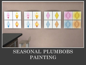 Sims 4 — Seasonal Plumbobs Painting by Teknikah — Canvas painting with 4 variants of seasonal themed plumbobs Catalogue