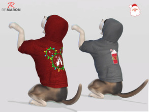 Sims 4 — Hoodie for small dogs Xmas - Cats & Dogss Needed by remaron — -10 Swatches available -Custom CAS thumbnail -