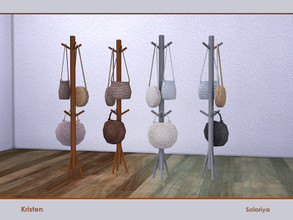 Sims 4 — Kristen. Bag Rack by soloriya — Bag rack with three bags. Part of Kristen set. 4 color variations. Category: