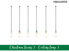 Sims 4 — Christmas Living II - Ceiling Lamp II {Mesh Required} by neinahpets — Long ceiling lamps with bulbs - 6 Colors.