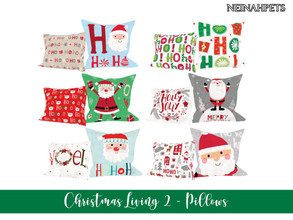Sims 4 — Christmas Living II - Pillows {Mesh Required} by neinahpets — A set of Christmas pillows in 6 styles.