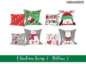 Sims 4 — Christmas Living II - Pillows II {Mesh Required} by neinahpets — A set of 4 Christmas throw pillows.