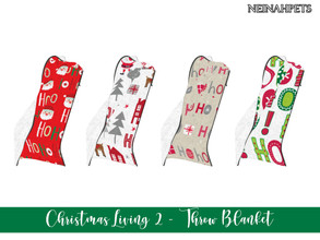 Sims 4 — Christmas Living II - Throw Blanket {Mesh Required} by neinahpets — A set of 4 Christmas themed throw blankets.