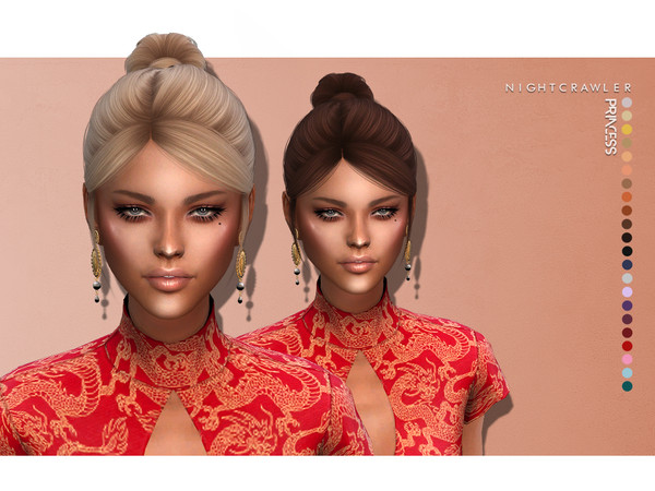 Sims 4 — Nightcrawler-Princess (HAIR) by Nightcrawler_Sims — NEW HAIR MESH T/E Smooth bone assignment All lods 22colors