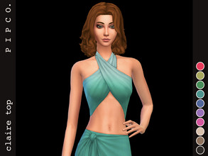 Sims 4 — Claire Top. by Pipco — A cute wrapped top. 15 swatches - 10 solids and 5 gradients base game compatible ea mesh