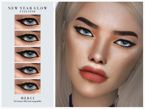 Sims 4 — New Year Glow Eyeliner by -Merci- — Eyeliner for both genders and from teen to elder. Have Fun!