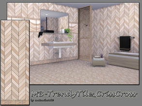 Sims 4 — MB-TrendyTile_CrissCross by matomibotaki — MB-TrendyTile_CrissCross, elegant tile wall with full criss-cross