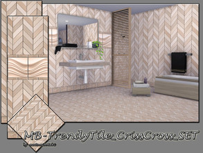 Sims 4 — MB-TrendyTile_CrissCross_SET by matomibotaki — MB-TrendyTile_CrissCross_SET, two elegant tile walls with full