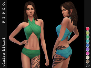 Sims 4 — Claire Bikini. by Pipco — A stylish bikini. 10 swatches base game compatible ea mesh edit all lods and maps