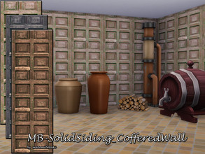 Sims 4 — MB-SolidSiding_CofferedWall by matomibotaki — MB-SolidSiding_CofferedWall, rough used wooden coffered wall