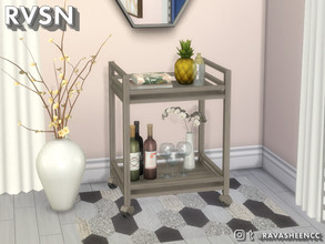 Sims 4 — Sip Back and Relax Functional Bar Cart Set by RAVASHEEN — Why leave your simmie's house you spent hours building