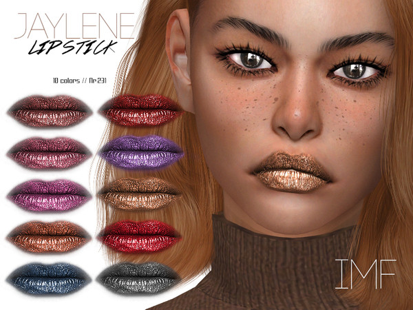 Sims 4 — IMF Jaylene Lipstick N.231 by IzzieMcFire — Jaylene Lipstick N.231 contains 10 colors in hq texture. Standalone