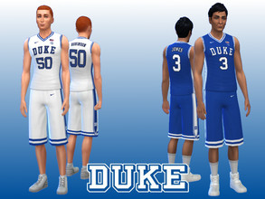 Sims 4 — Duke Blue Devils Basketball Kit (spa day needed) by RJG811 — Duke Blue Devils Basketball Kit Jerseys Base game