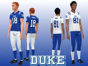 Sims 4 — Duke Blue Devils Football Uniform (fitness needed) by RJG811 — Duke Blue Devils Football Uniform Jersey Base