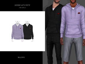Sims 3 — Hoodie with Motif by Bill_Sims — EA Mesh Edit All LODs and Morphs Male, Y/A-Adult Everyday/Formal/Athletic