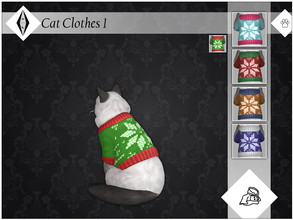 Sims 4 — Cat Clothes 1 - EP04 Needed by AleNikSimmer — A very simple sweater recolor I made an year ago for winter but