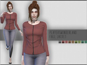 Sims 4 — FallJacket by PlayersWonderland — _ HQ _ Custom thumbnail _ All LOD's _ 9 Swatches
